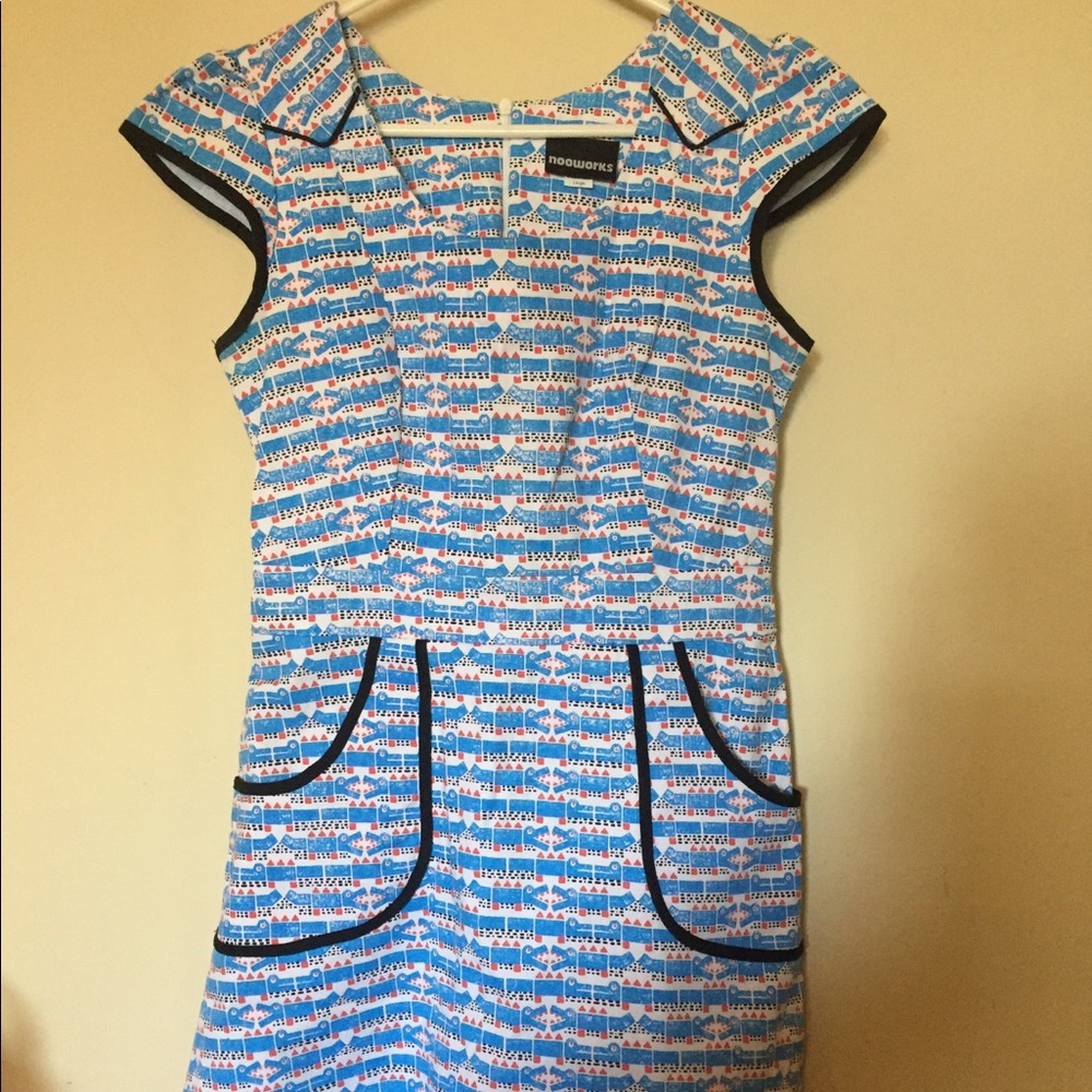 Nooworks crocodile print dress boutique POCKETS L